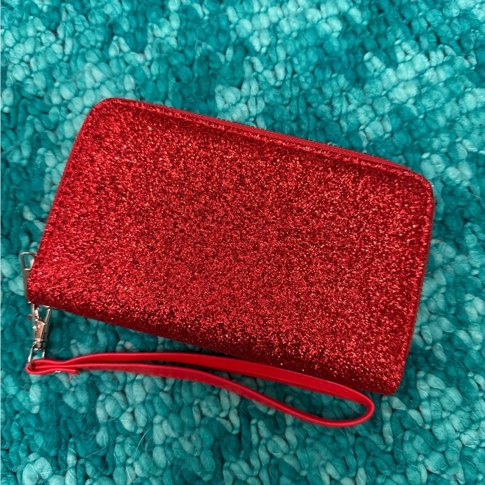 Red Glitter Wristlet